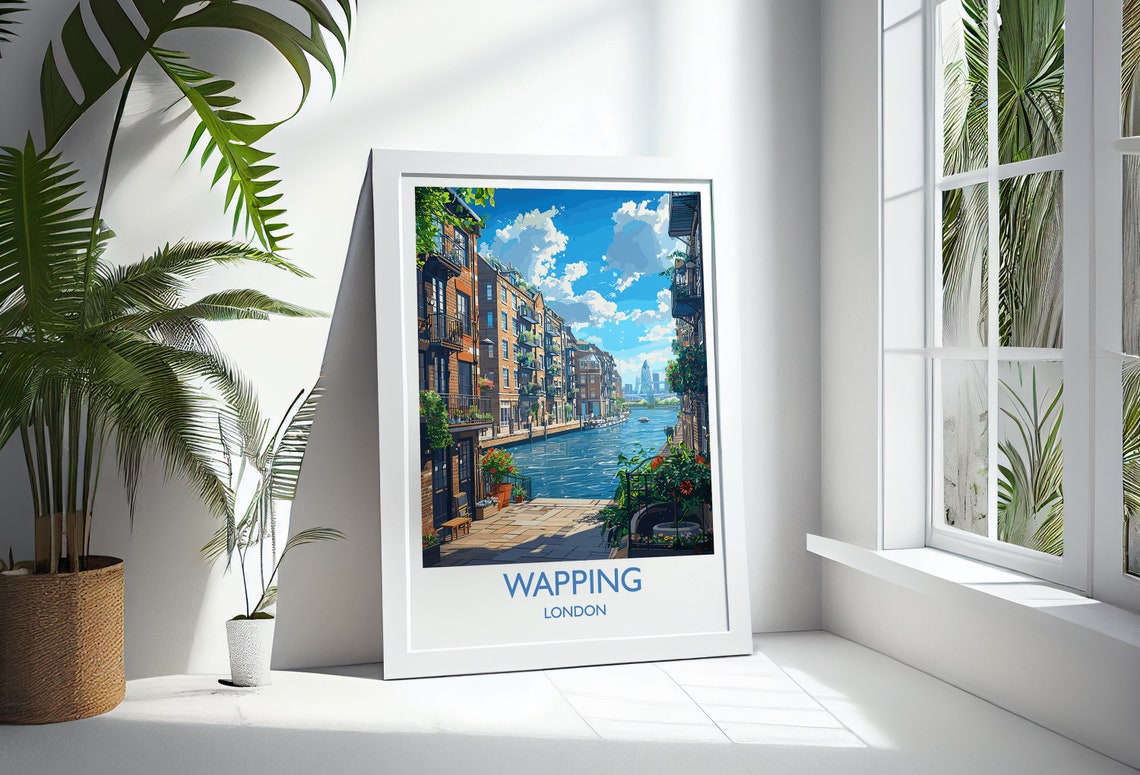 Wapping London Thames Riverside Walk Historic Wharfside Travel Poster - Image 3