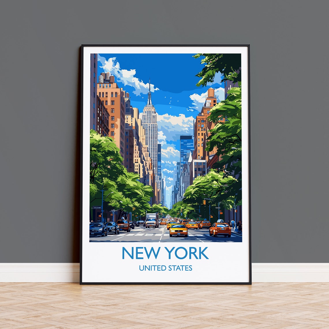 New York Travel Print Wall Art Travel Poster Of New York New York Art Lovers Gift Usa Art Gift