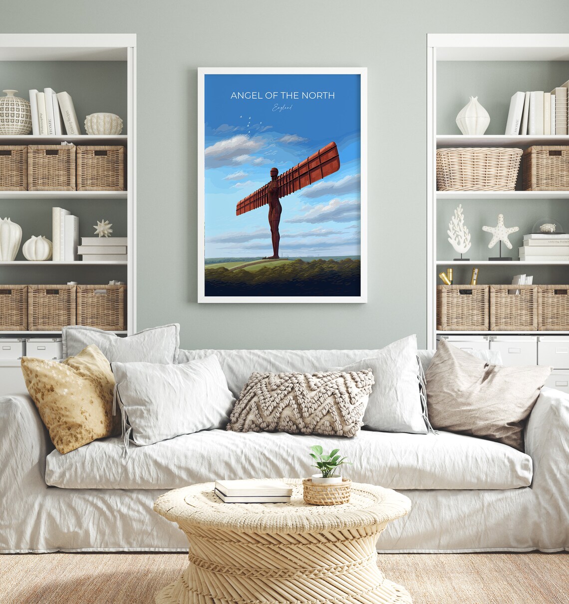 Angel of the North England Steel Sculpture Landmark Travel Poster - Image 3