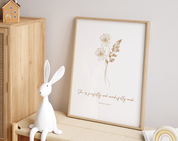 She Is Fearfully Wonderfully Made Psalm 139 Wildflower Poster