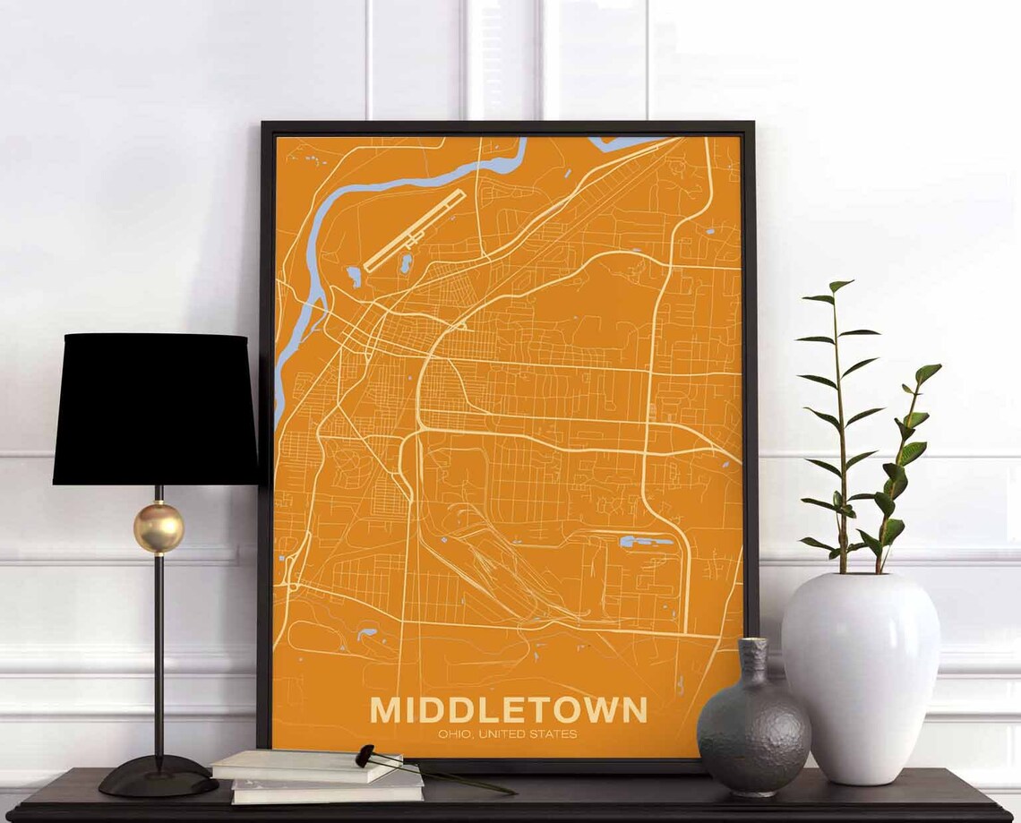 Middletown Ohio USA Poster Print, Modern Home Decor