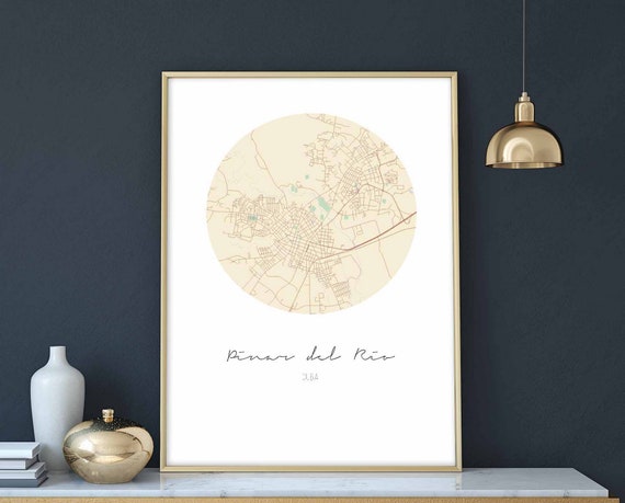 Pinar Del Rio Map Poster Wall Decor Design Modern Minimal Nordic Travel Bedroom Home Art Vintage Retro Dorm Nursery Housewarming