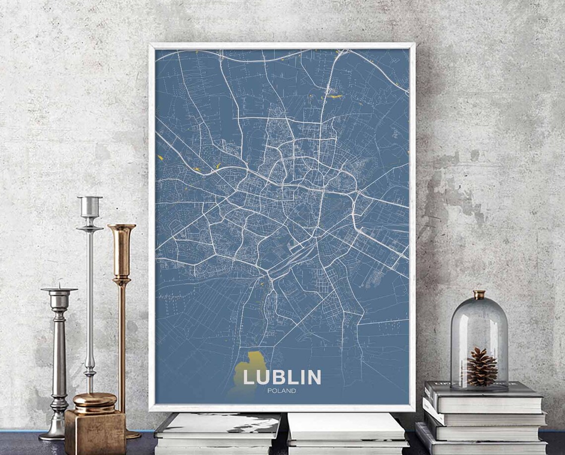 Lublin Poland Poster, Modern City Art Print