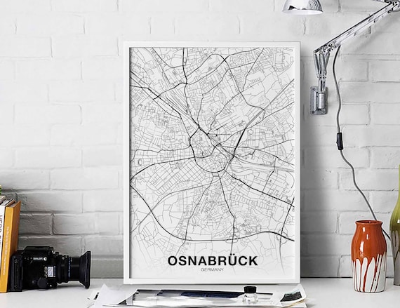 Osnabrck Germany Map Poster Black White Hometown City Print Modern Home Decor Office Decoration Wall Art Dorm Bedroom Gift