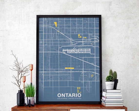Ontario Ca Usa Poster Color Hometown City Print Modern Home Decor Office Decoration Wall Art Dorm Bedroom Gift