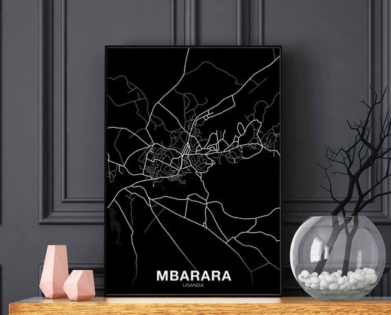 Mbarara Uganda Map Poster, Modern Home Decor
