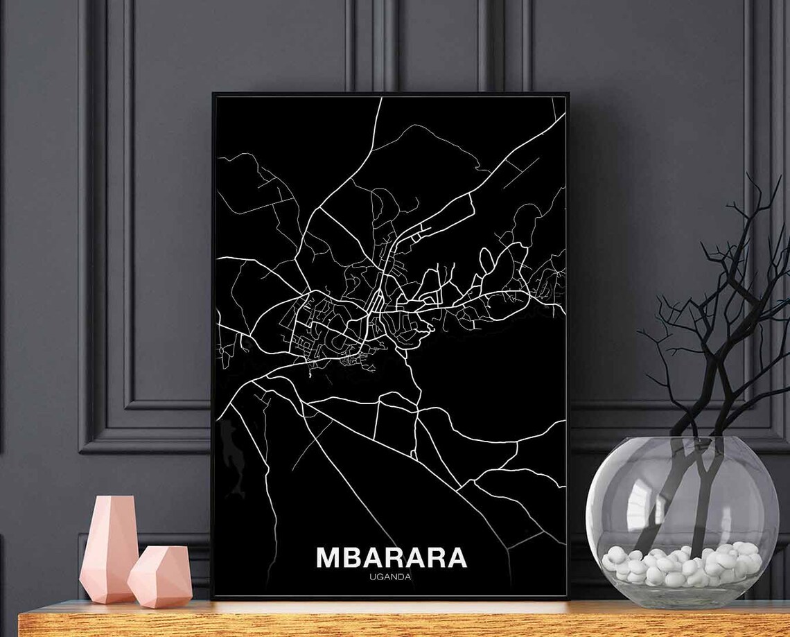 Mbarara Uganda Map Poster, Modern Home Decor
