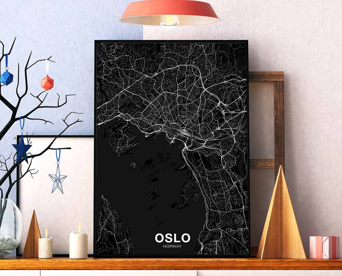 Oslo Norway Map Poster, Modern Home Decor