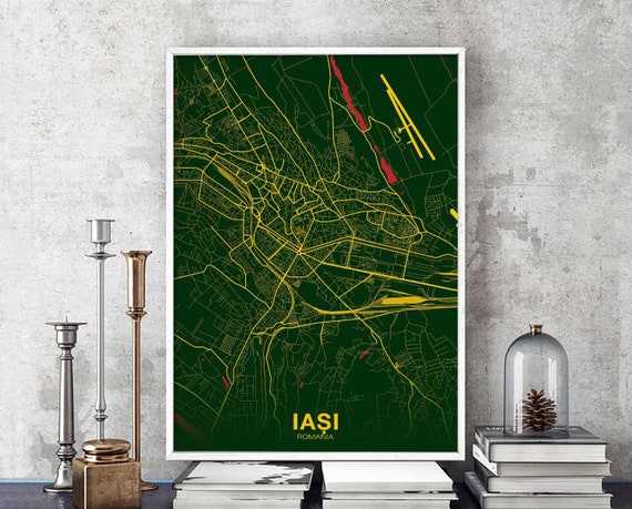 Iasi Romania Poster Color Hometown City Print Modern Home Decor Office Decoration Wall Art Dorm Bedroom Gift