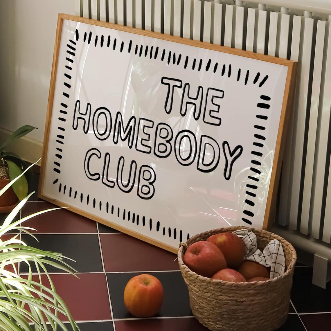 The Homebody Club Bold Black Hand Lettered Funny Quote Poster