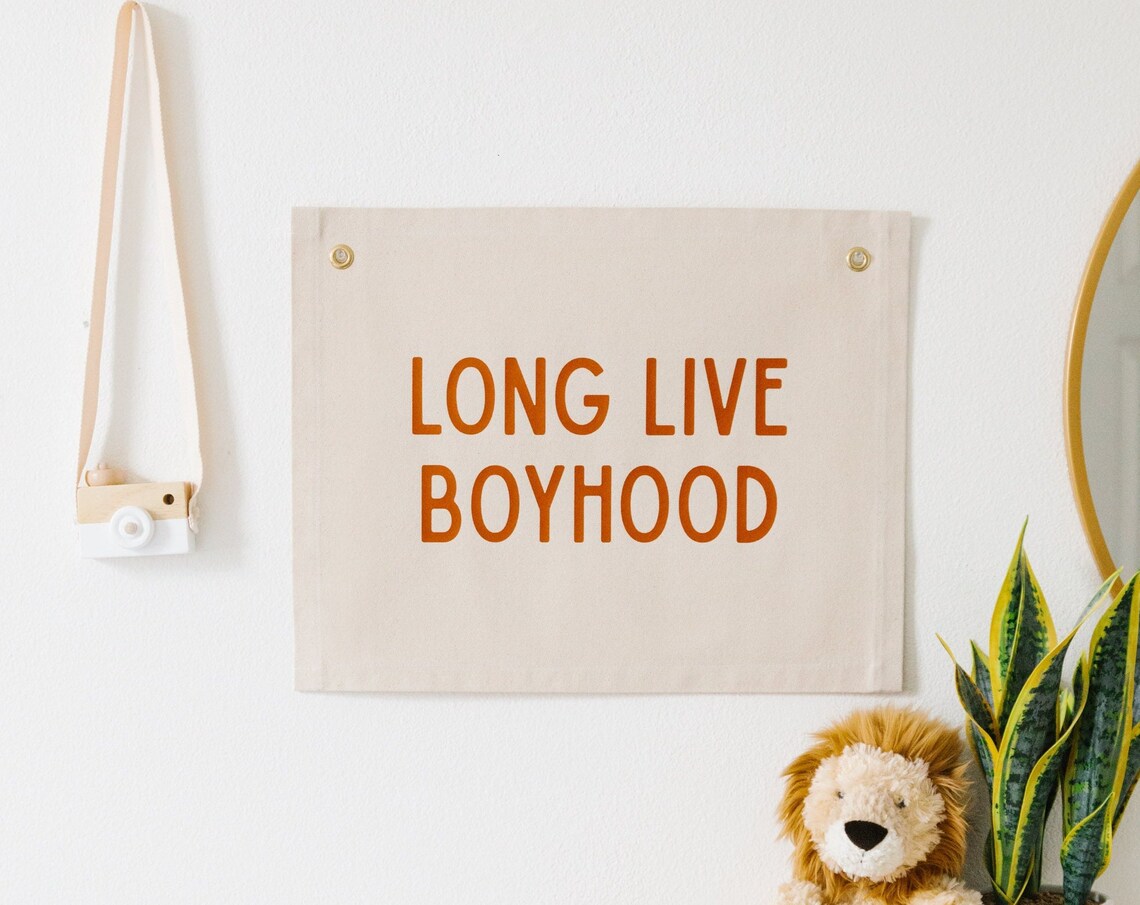 Long Live Boyhood Nursery Wall Hanging, Neutral Decor - Image 2