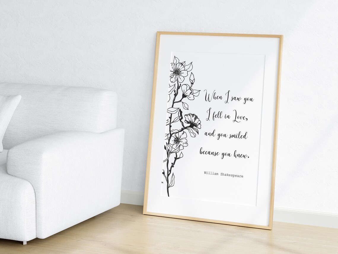 Shakespeare Fell In Love Quote Art Print - Image 2