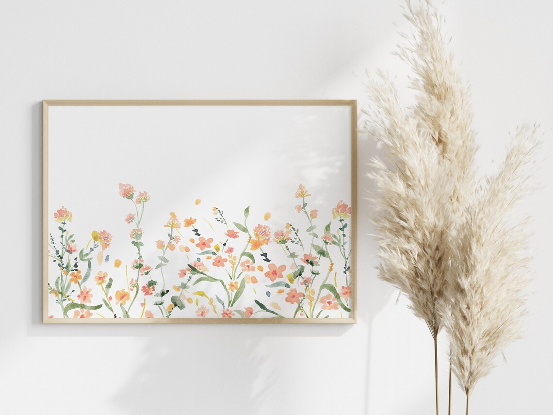 Wildflower Horizontal Watercolor Floral Art Print - Image 3