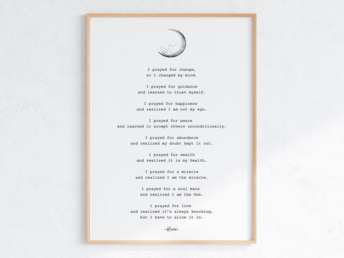 Rumi Prayer Quote Poster, Faith And Spiritual Growth - Image 3