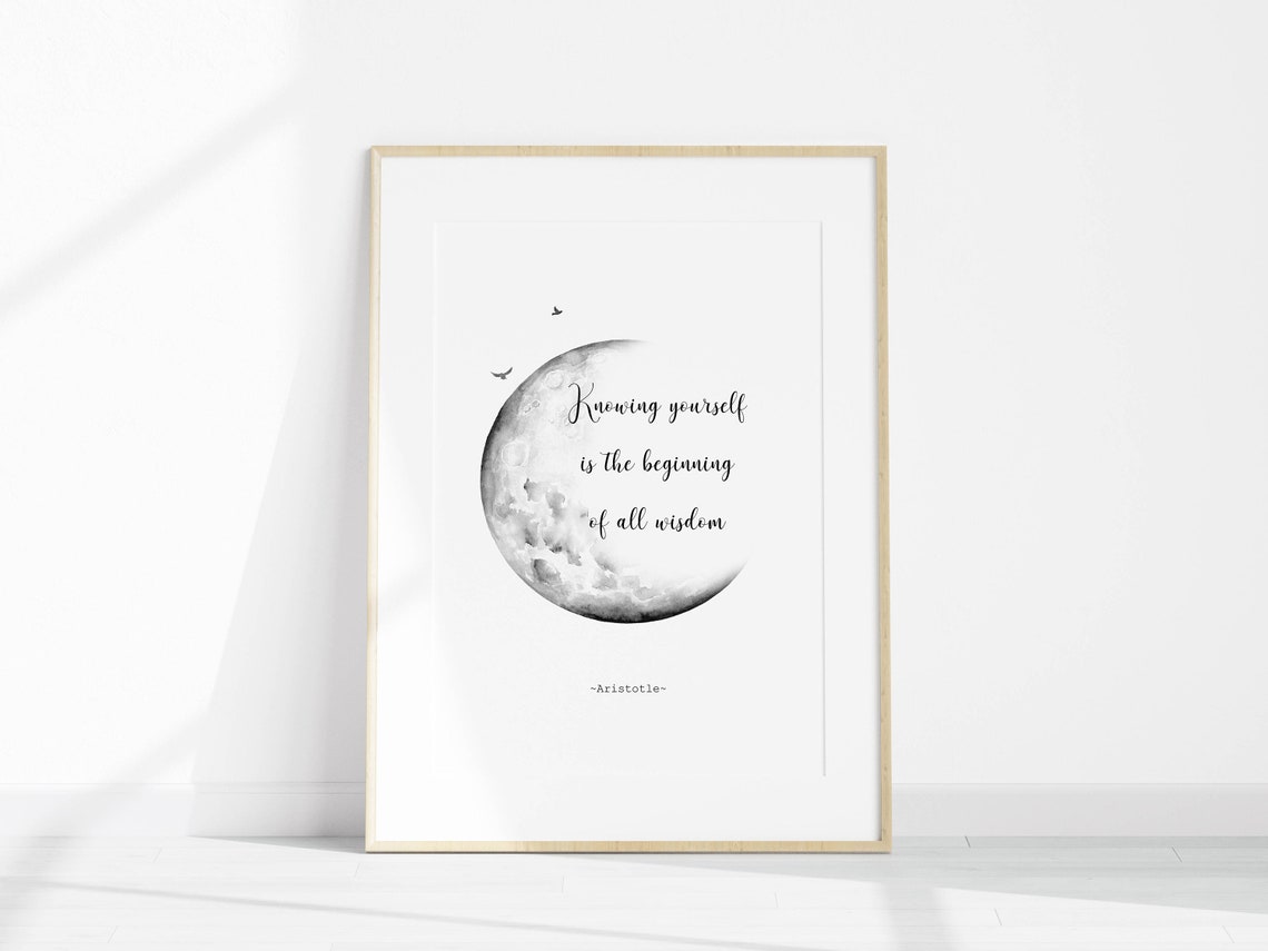 Personal Growth Poster Aristotle Quote Print Positive Mindset Inner Peace Wall Art Knowing Yourself Quote - Image 3
