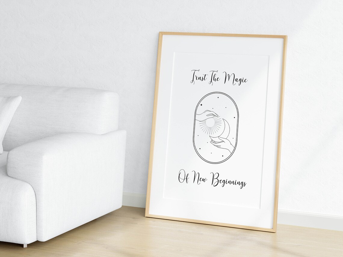 Trust The Magic Of New Beginnings Inspirational Quote Wall Art - Image 2