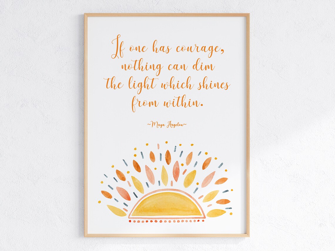 Maya Angelou Quote Art Print for Nursery Kids