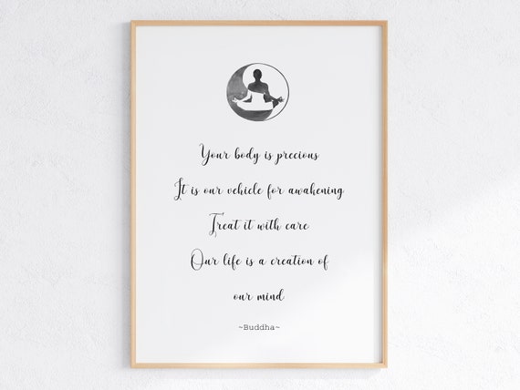 Self Care Quote Print Yoga Poster Buddha Quote Wall Art Meditation Artwork Mindful Art Positive Affirmation