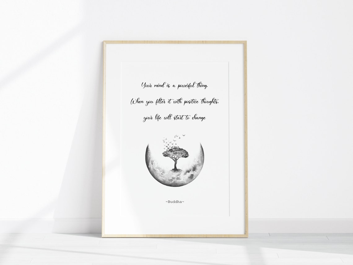 Your Mind Is Powerful Positive Thoughts Buddha Wisdom Quote Poster - Image 3