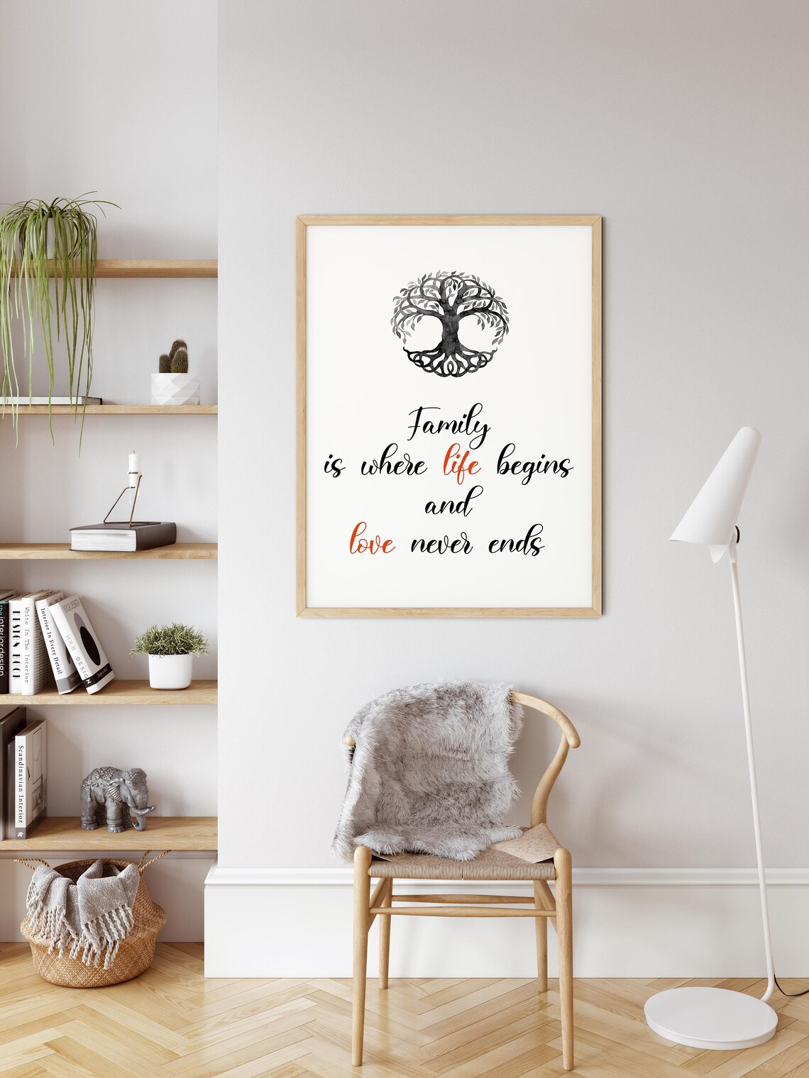 Family Is Where Life Begins Tree Of Life Quote Wall Decor Poster - Image 2
