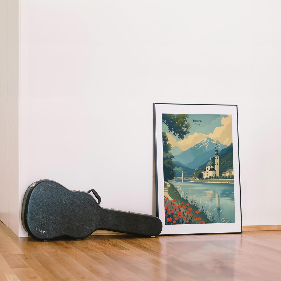 Bavaria Travel Poster, Church by the River - Image 2