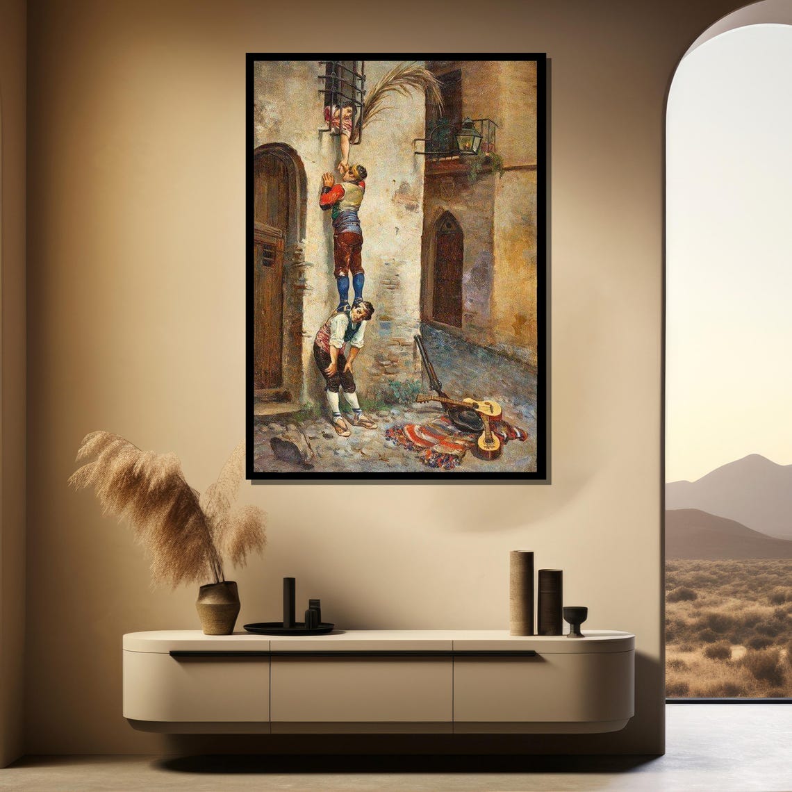 Romantic Balcony Rendezvous 19th Century Lovers Courting Scene Poster - Image 3