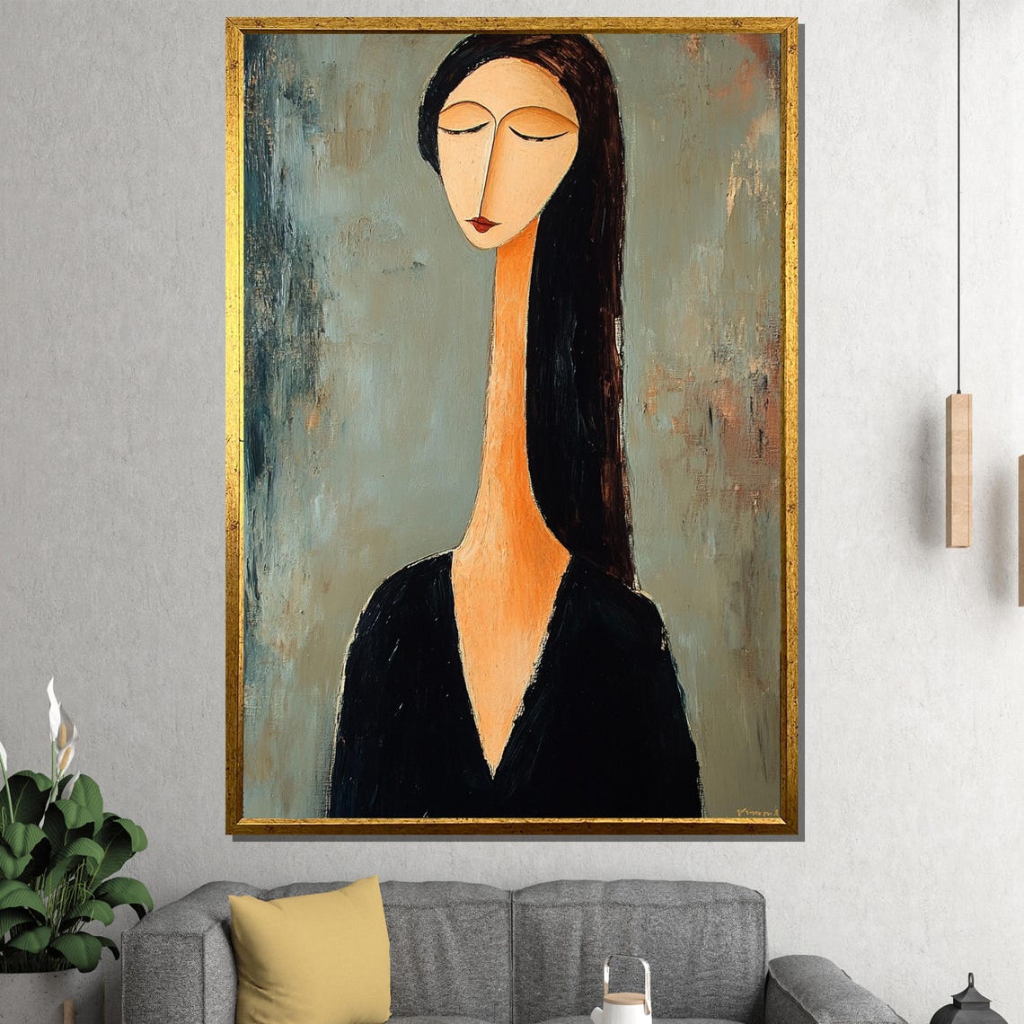 Minimalist Abstract Woman Portrait, Modern Wall Art Print
