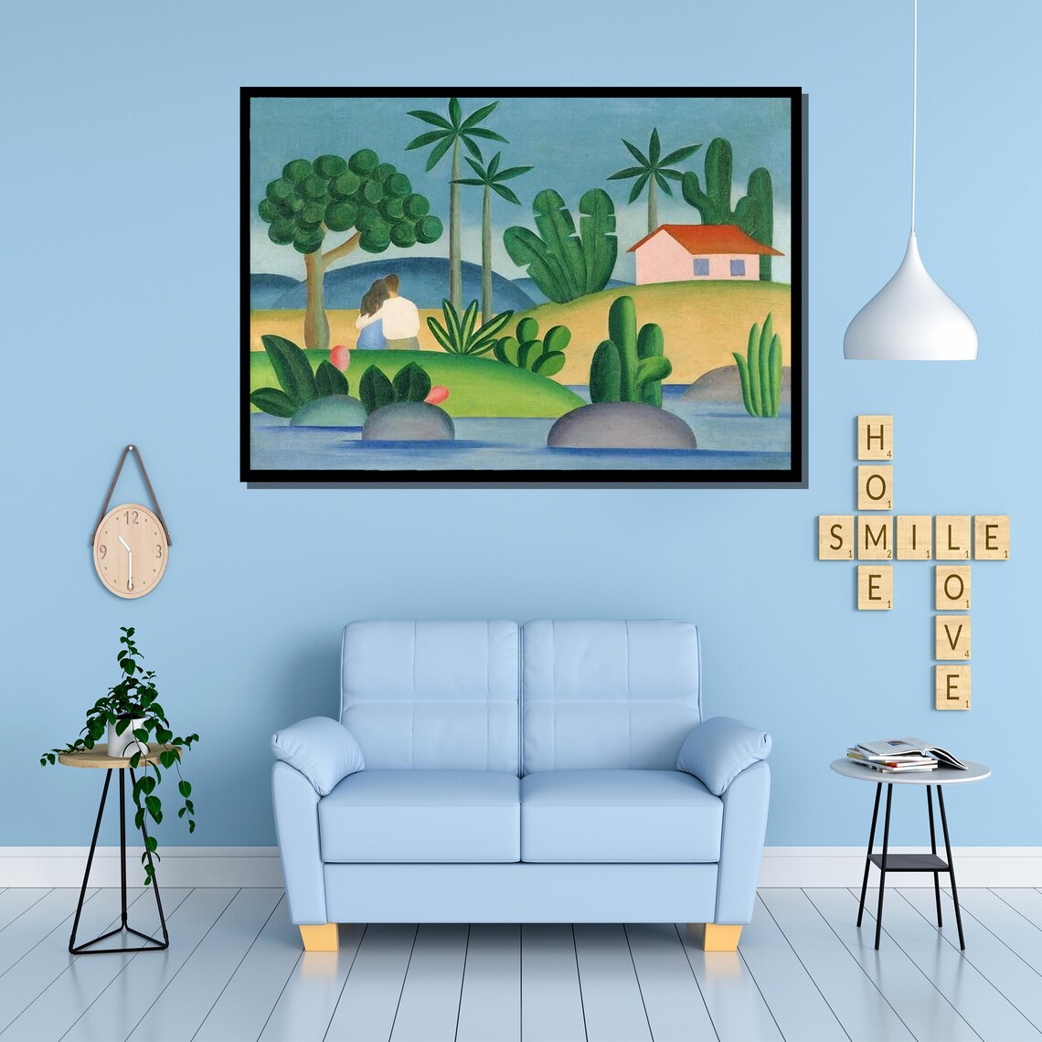 Tarsila Do Amaral Idilio Brazilian Landscape Couple Modernist Poster - Image 3