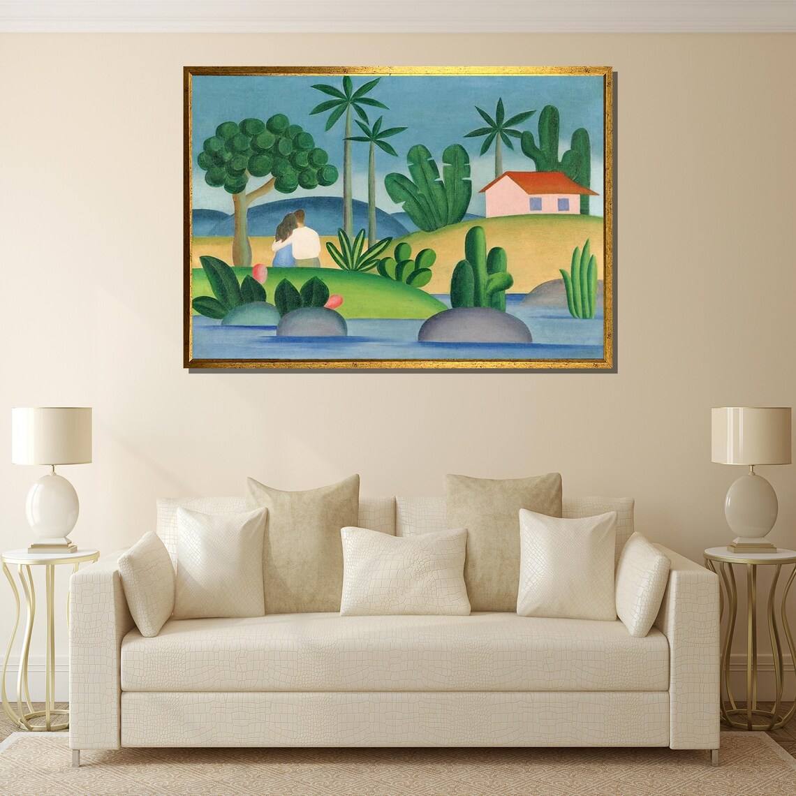 Tarsila Do Amaral Idilio Brazilian Landscape Couple Modernist Poster - Image 4