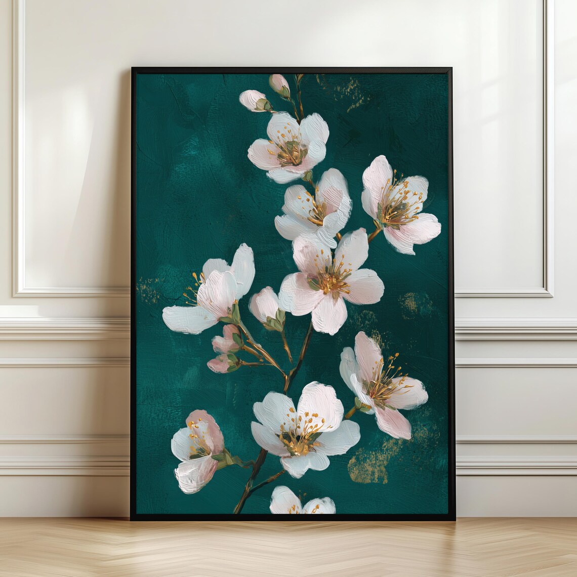 Elegant Cherry Blossom Floral Poster, Botanical Decor