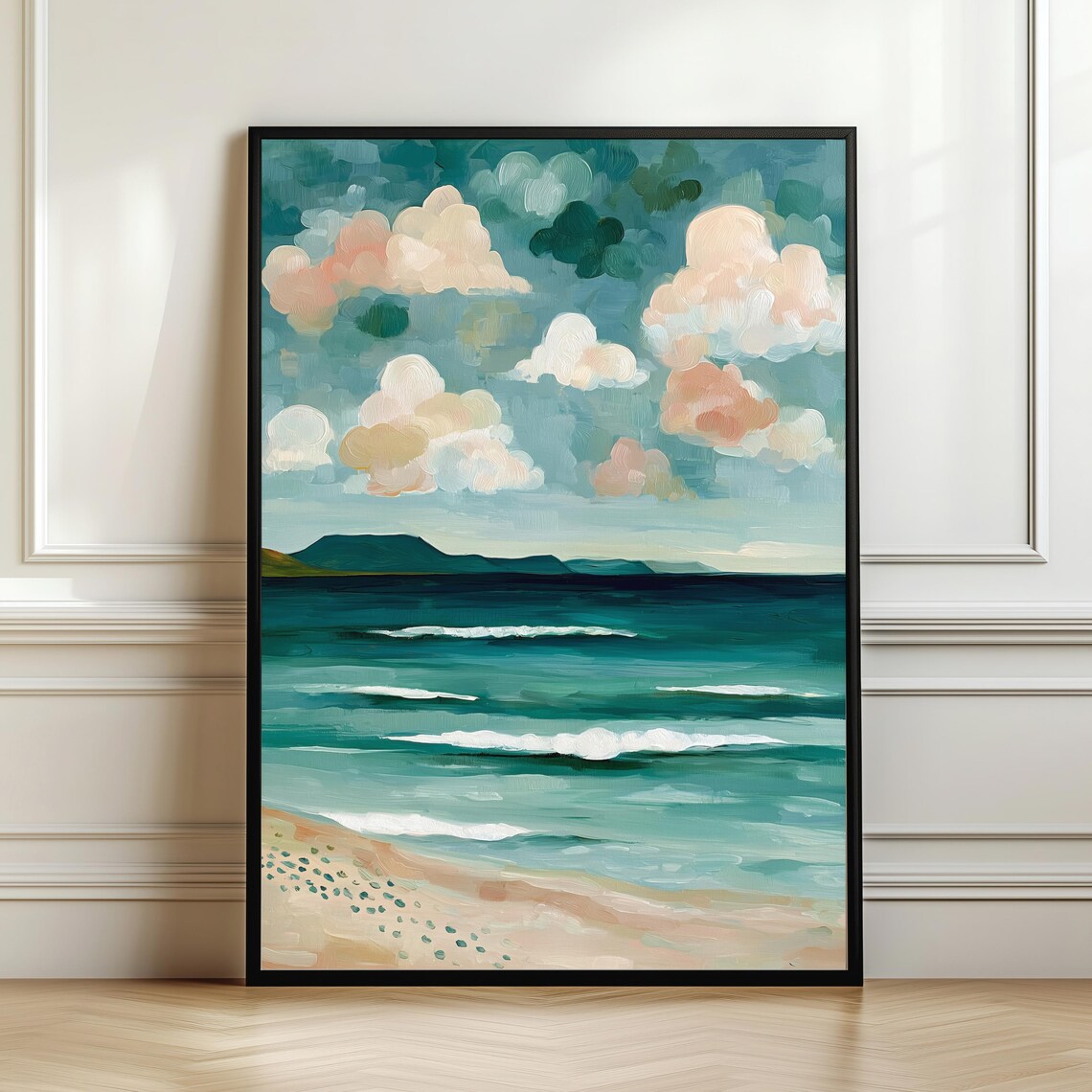 Coastal Beach Ocean Waves Seascape Poster Print