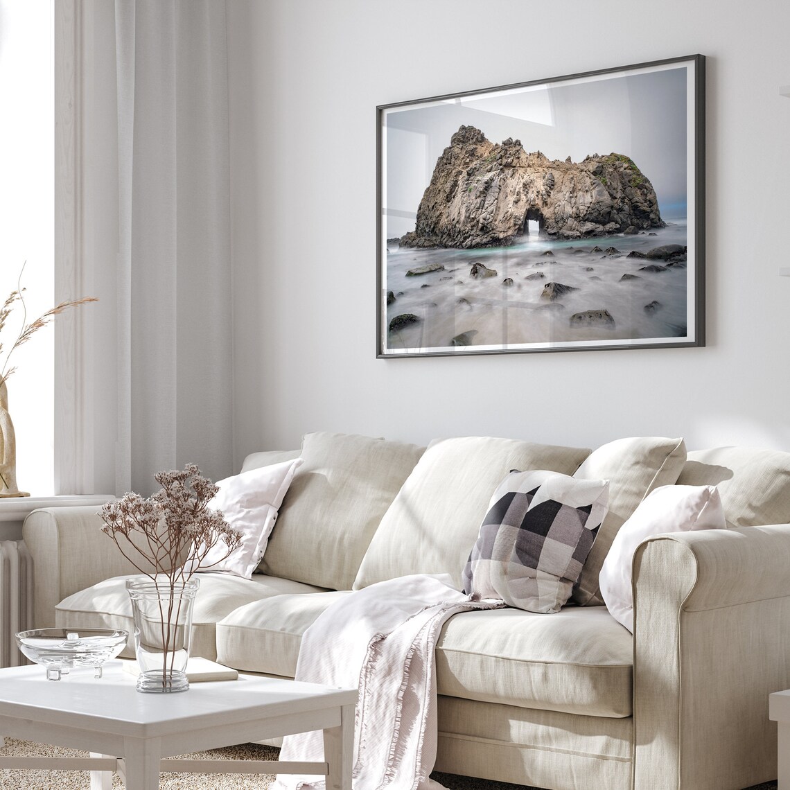 Big Sur Pfeiffer Beach Sea Arch Rock Foggy Moody Coast Travel Poster - Image 5