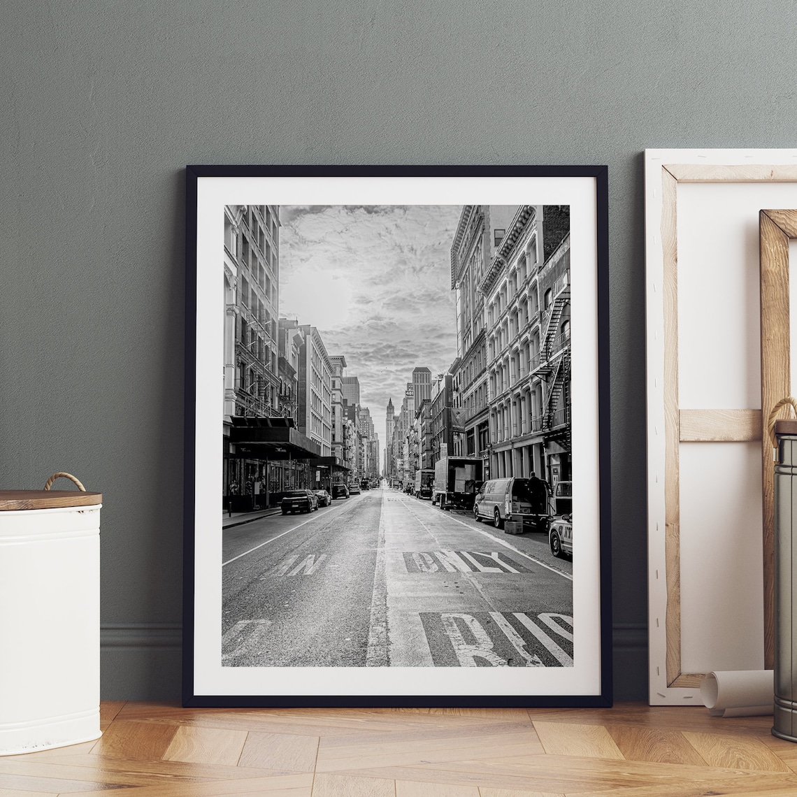 New York City Manhattan Street Black And White Urban Skyline Poster - Image 3