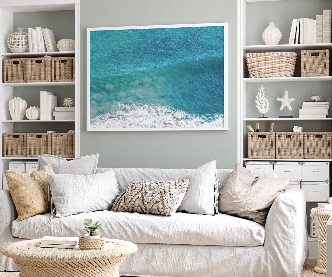 Lone Surfer California Surf Photography Art Print - Image 2