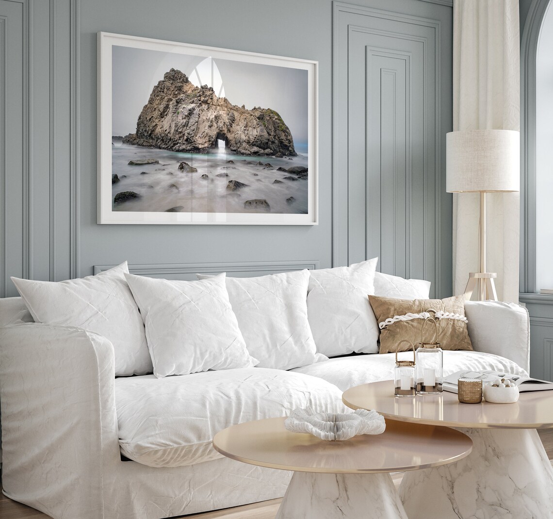 Big Sur Pfeiffer Beach Sea Arch Rock Foggy Moody Coast Travel Poster - Image 4