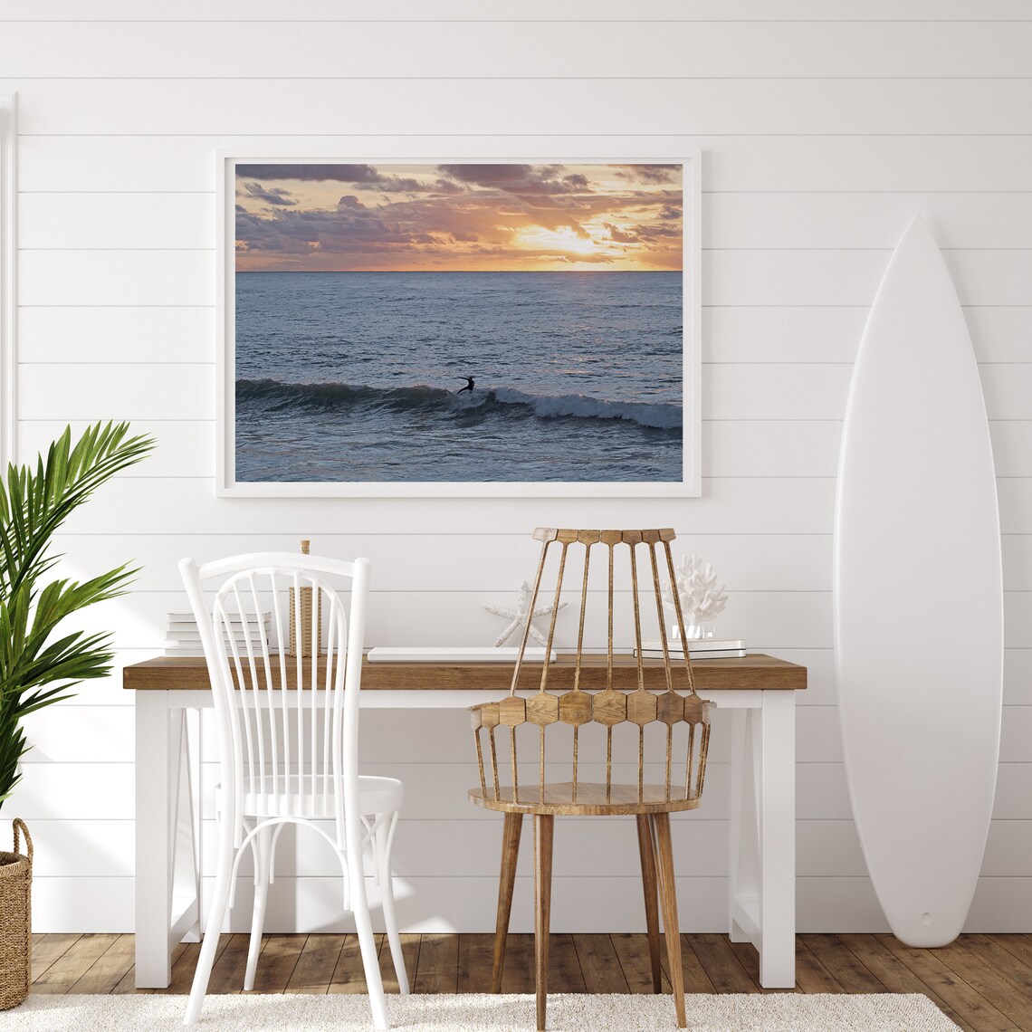 Ocean Surfer, California Coastal Sunset Travel Poster - Image 2