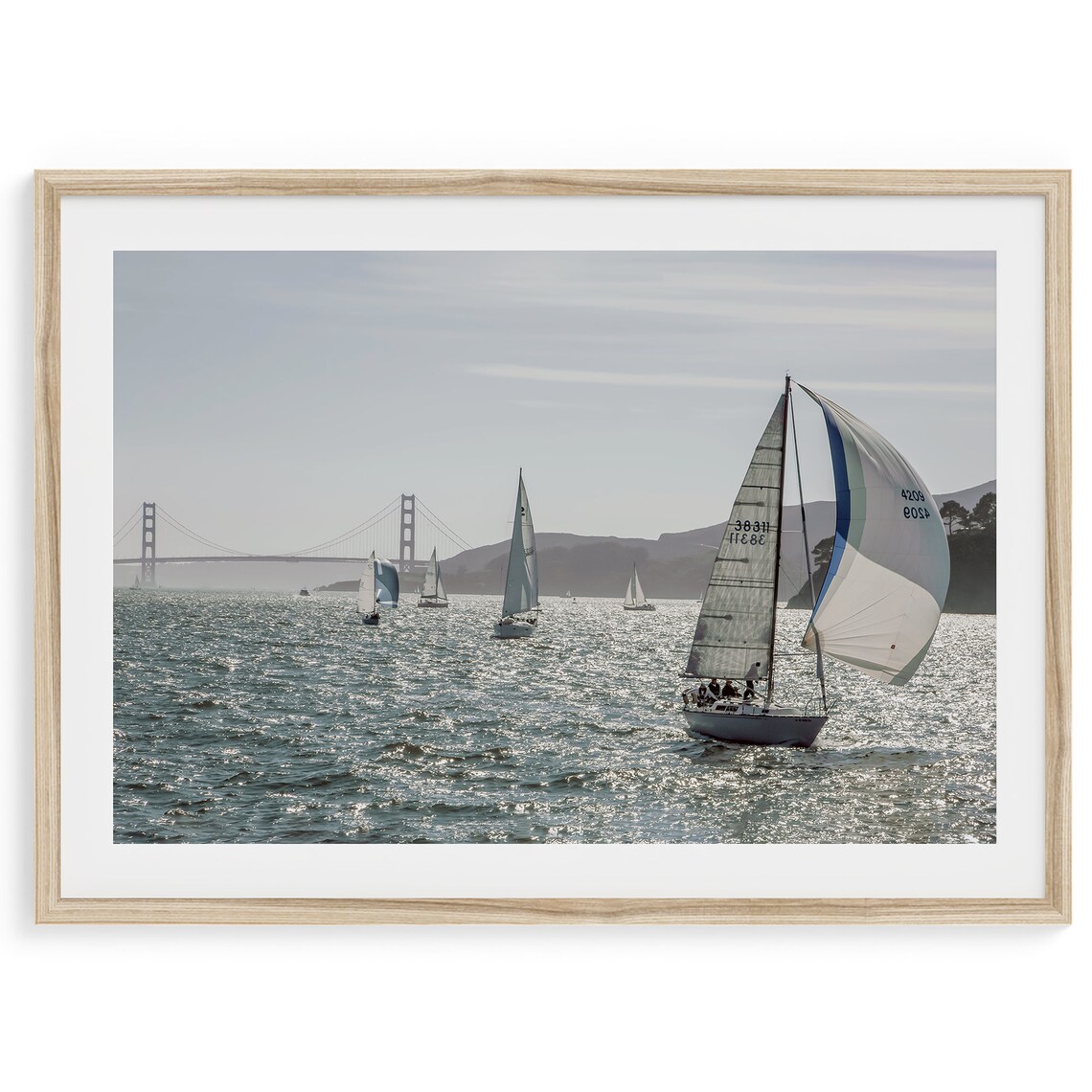 San Francisco Golden Gate Bridge Sailboat Art Print
