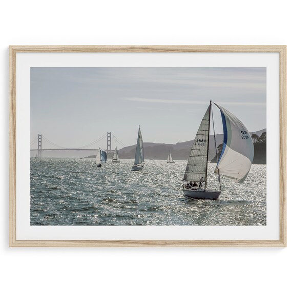 San Francisco Golden Gate Bridge Sailboat Art Print