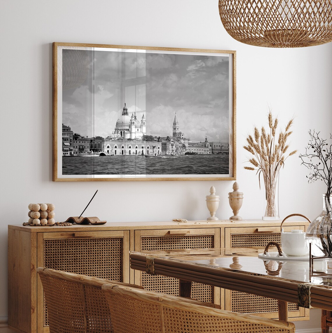 Venice Italy Santa Maria della Salute Black And White Skyline Print - Image 3