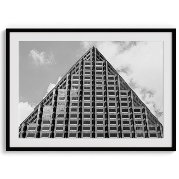 Abstract Austin Texas Print Geometric Black And White Urban Wall Art Austin Texas Photography Framed Minimalist Architecture Wall Decor