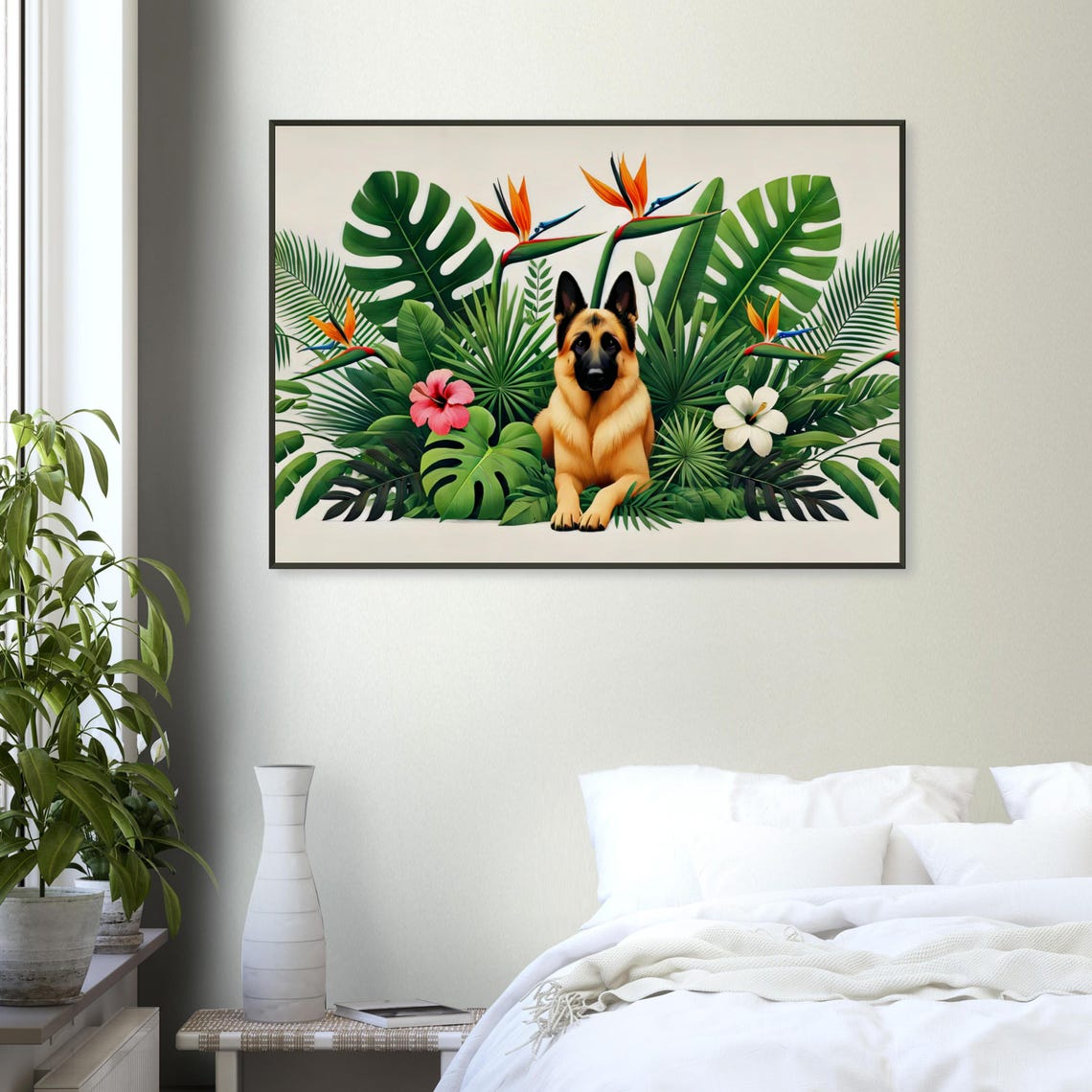 German Shepherd Tropical Botanical Garden Noble Guard Dog Poster - Image 4