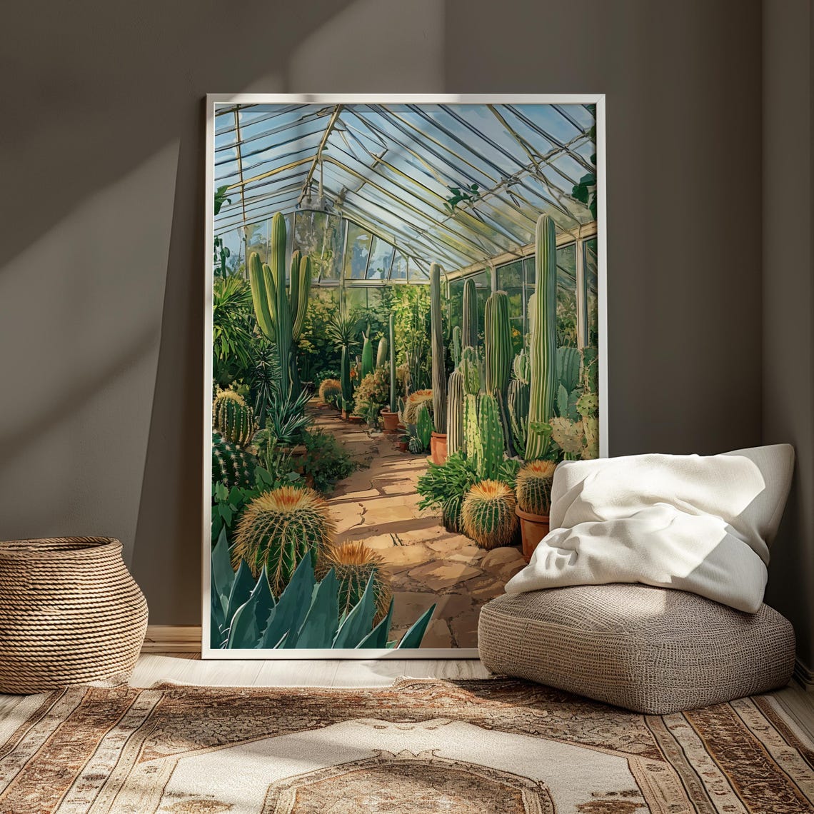 Sunlit Greenhouse Cactus House Desert Botanical Garden Art Poster - Image 5