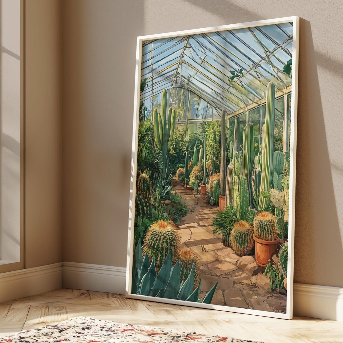 Sunlit Greenhouse Cactus House Desert Botanical Garden Art Poster - Image 3