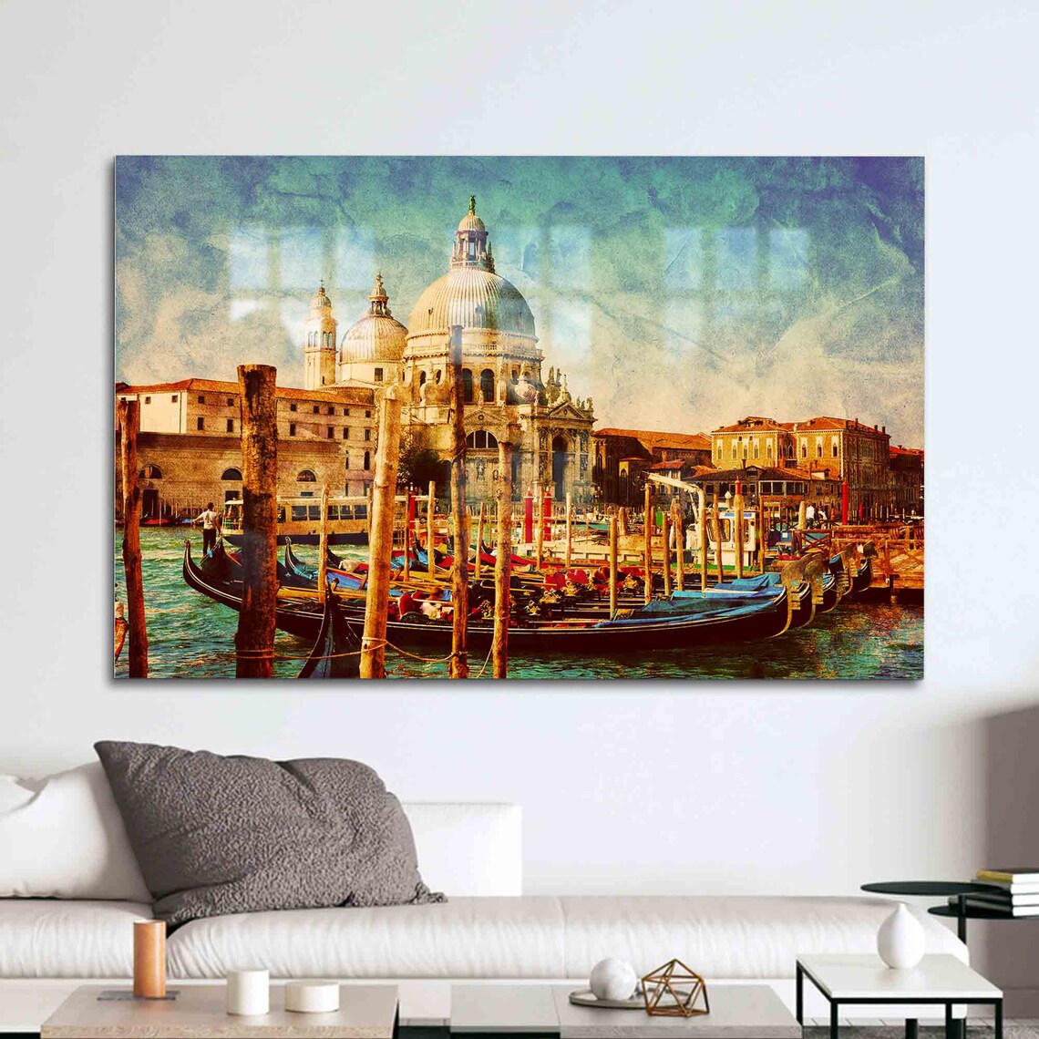 Venice Grand Canal Gondolas Santa Maria della Salute Vintage View Poster