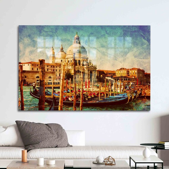 Venice Grand Canal Gondolas Santa Maria della Salute Vintage View Poster