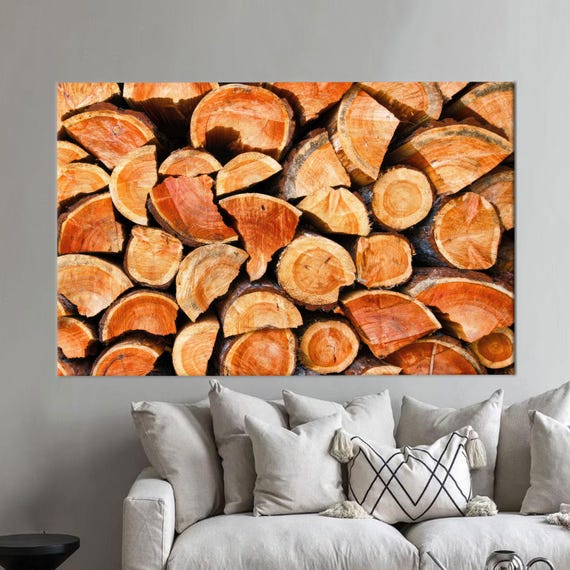 Wood Ring Printed Home Decoration Modern 3d Canvas Wall Hanging Brown Gift Baby Boy Personalized