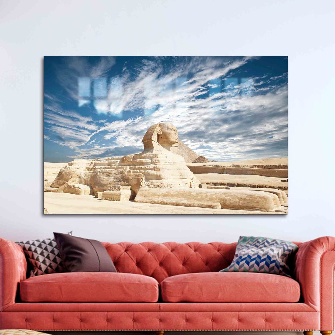 Great Sphinx of Giza Across the Desert Under a Vast Sky Wall Art