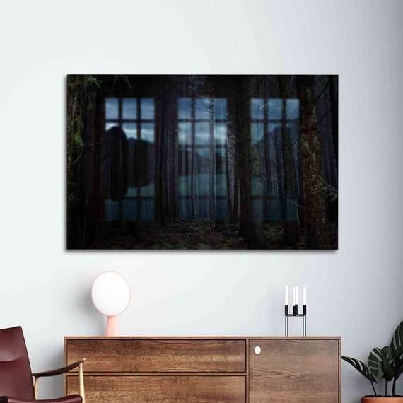 Glass Wall Art Decor Decoration Forest Landscape Nature Tree