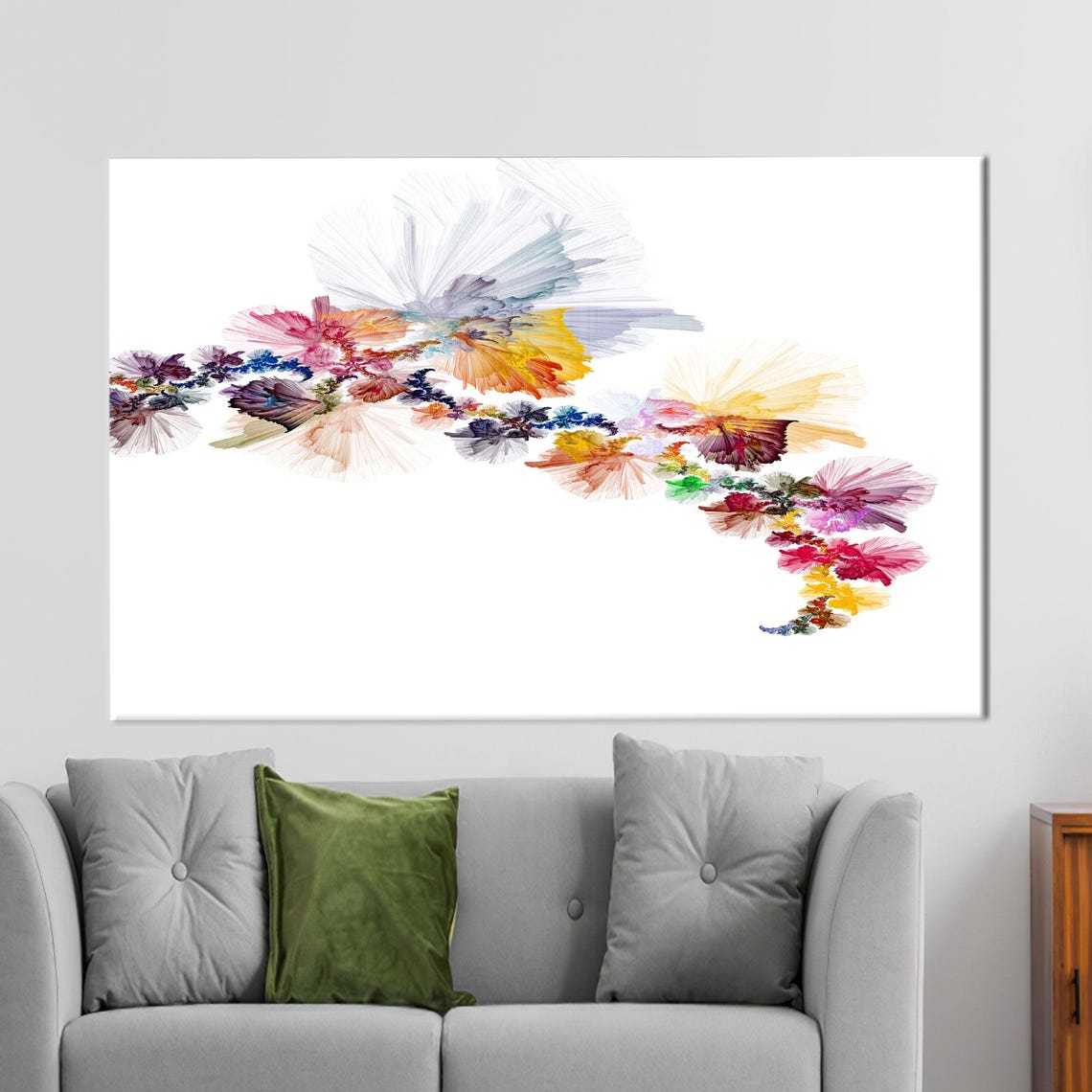 Abstract Watercolor Flower Splash Colorful Ink Botanical Wall Art