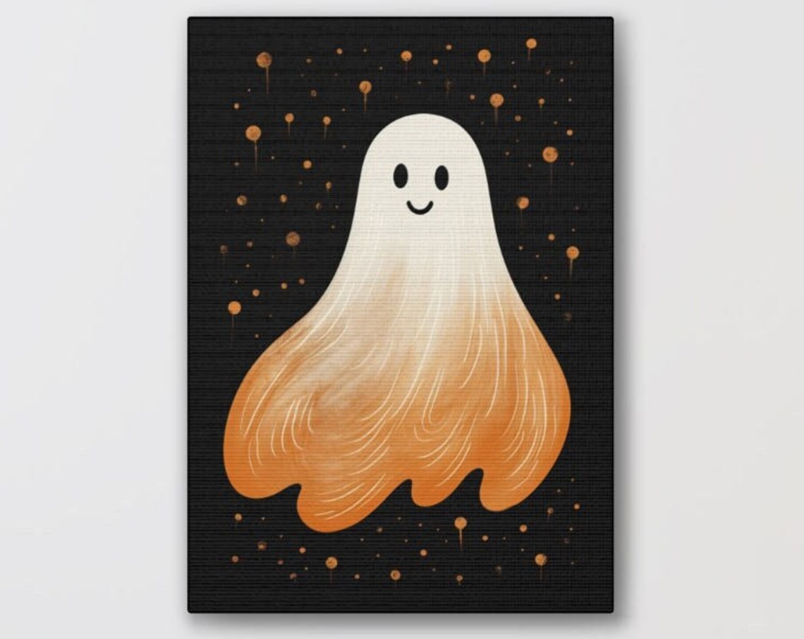 Cute Ghost Print Halloween Decor Cottagecore Spooky Halloween Wall Art